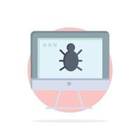Monitor Bug Screen Security Abstract Circle Background Flat color Icon vector