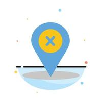 Location Navigation Place delete Abstract Flat Color Icon Template vector