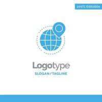 globo negocio oficina global punto mundo azul sólido logotipo plantilla lugar para eslogan vector