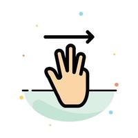 Hand Hand Cursor Up Right Abstract Flat Color Icon Template vector