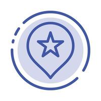 Location Stare Navigation Blue Dotted Line Line Icon vector