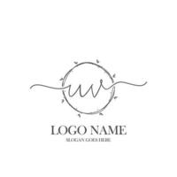 Initial UV beauty monogram and elegant logo design, handwriting logo of initial signature, wedding, fashion, floral and botanical with creative template. vector