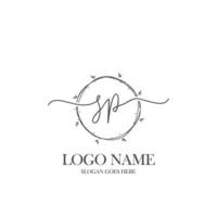 Initial SP beauty monogram and elegant logo design, handwriting logo of initial signature, wedding, fashion, floral and botanical with creative template. vector