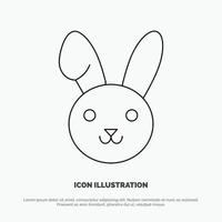 Bunny Easter Rabbit Line Icon Vector