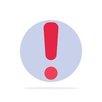 Alert Danger Warning Sign Abstract Circle Background Flat color Icon vector