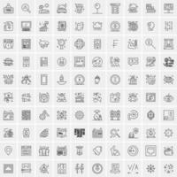 Pack of 100 Universal Line Icons for Mobile and Web vector
