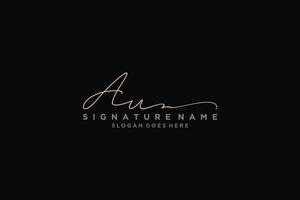 Initial AU Letter Signature Logo Template elegant design logo Sign Symbol template vector icon