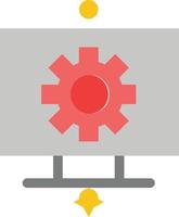 Computer Hardware Setting Gear  Flat Color Icon Vector icon banner Template