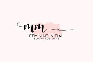 Initial MM Feminine logo beauty monogram and elegant logo design,  handwriting logo of initial signature, wedding, fashion, floral and  botanical with creative template 18792674 Vector Art at Vecteezy