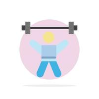 atleta atletismo avatar fitness gimnasio círculo abstracto fondo color plano icono vector