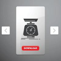 implementation. mass. scale. scales. volume Glyph Icon in Carousal Pagination Slider Design vector