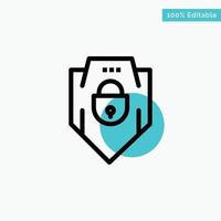 Internet Password Shield Web Security turquoise highlight circle point Vector icon