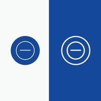 No Add Less Line and Glyph Solid icon Blue banner Line and Glyph Solid icon Blue banner vector