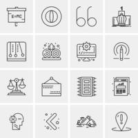 16 Universal Business Icons Vector Creative Icon Illustration to use in web and Mobile Related proje