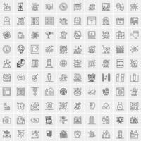 Set of 100 Creative Business Line Icons vector