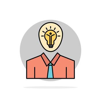 Man Idea Success Light Growth Abstract Circle Background Flat color Icon vector