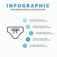 Beach Bikini Clothes Clothing Line icon with 5 steps presentation infographics Background vector