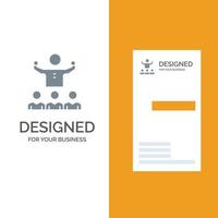 Encourage Growth Mentor Mentorship Team Grey Logo Design and Business Card Template vector