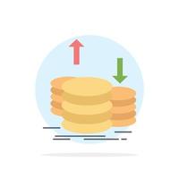 coins finance capital gold income Flat Color Icon Vector