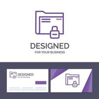 Creative Business Card and Logo template Data Folder Password Protection Secure Vector Illustration