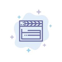 American Movie Usa Video Blue Icon on Abstract Cloud Background vector