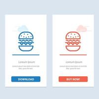 hamburguesa comida comer canadá azul y rojo descargar y comprar ahora plantilla de tarjeta de widget web vector
