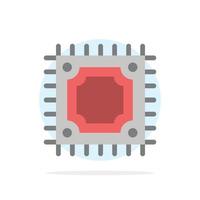 Cpu Microchip Processor Abstract Circle Background Flat color Icon vector