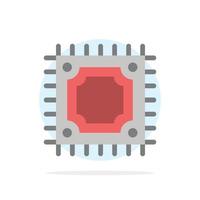 Cpu Microchip Processor Abstract Circle Background Flat color Icon vector