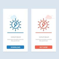 Energy  Solar Sun Charge  Blue and Red Download and Buy Now web Widget Card Template vector