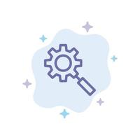 Search Research Gear Setting Blue Icon on Abstract Cloud Background vector