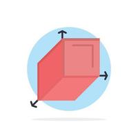 Icono de color plano de fondo de círculo abstracto de diseño cuboide de caja 3d vector