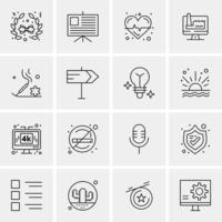 16 Universal Business Icons Vector Creative Icon Illustration to use in web and Mobile Related proje