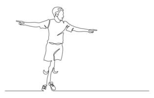 man in happiness emotion running after scoring the goal vector illustration