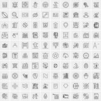 conjunto de 100 iconos de línea de negocios creativos vector