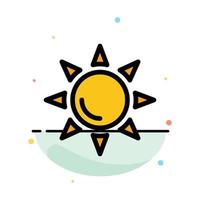 Beach Shinning Sun Abstract Flat Color Icon Template vector