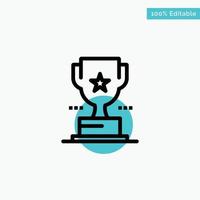 Cup Trophy Prize Achievement turquoise highlight circle point Vector icon