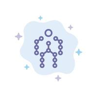 Action Bones Capture Human Motion Blue Icon on Abstract Cloud Background vector
