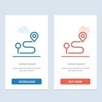 Location Map Navigation Pin  Blue and Red Download and Buy Now web Widget Card Template vector