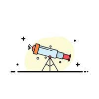 telescope astronomy space view zoom Flat Color Icon Vector