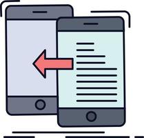 data transfer mobile management Move Flat Color Icon Vector