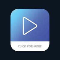 Control Media Play Video Mobile App Button Android and IOS Line Version vector