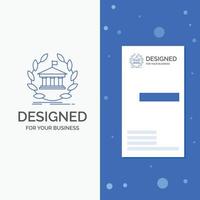 Business Logo for bank. banking. online. university. building. education. Vertical Blue Business .Visiting Card template vector