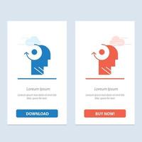 Clear Mind Your Head  Blue and Red Download and Buy Now web Widget Card Template vector