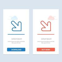 Arrow Down Right  Blue and Red Download and Buy Now web Widget Card Template vector