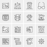 16 Universal Business Icons Vector Creative Icon Illustration to use in web and Mobile Related proje