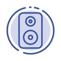 Speaker Woofer Laud Blue Dotted Line Line Icon vector