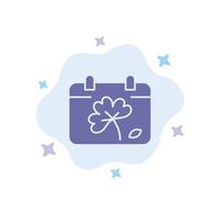 Calendar Flower Day Spring Blue Icon on Abstract Cloud Background vector