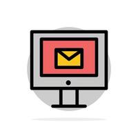 Computer Mail Chat Service Abstract Circle Background Flat color Icon vector