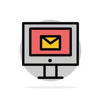 Computer Mail Chat Service Abstract Circle Background Flat color Icon vector