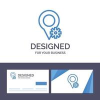 Creative Business Card and Logo template Location Map Settings Vector Illustration